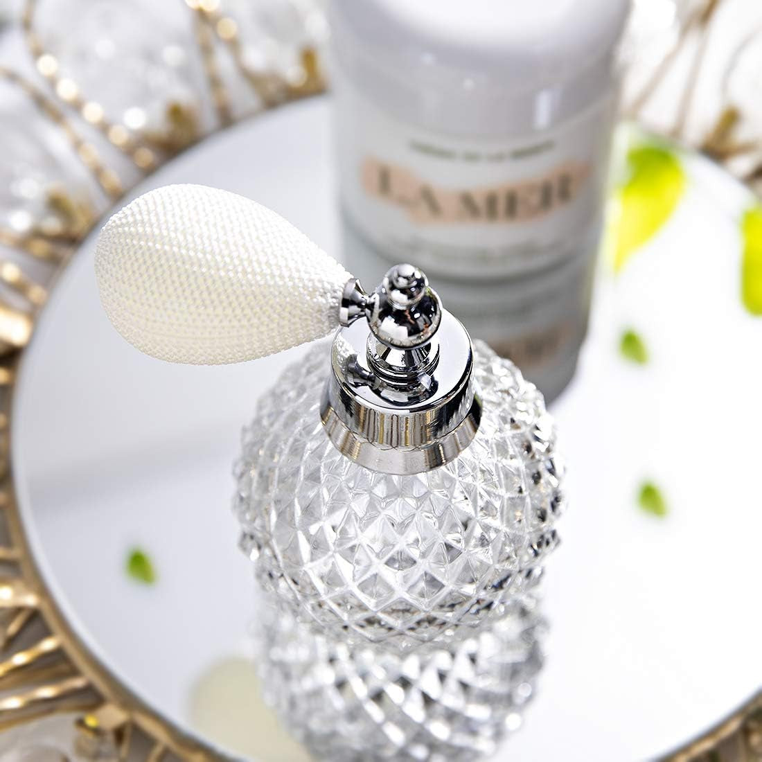 Empty Crystal Vintage Perfume Replacement Spray Bottle Atomizer Luxury Series (Clear)